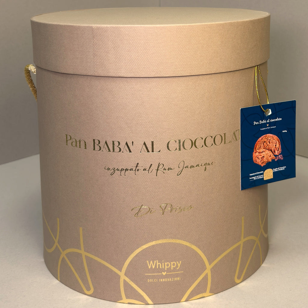 Pan Babà cioccolato e rum Jamaique,dolce lievitato inzuppato con rum jamaica