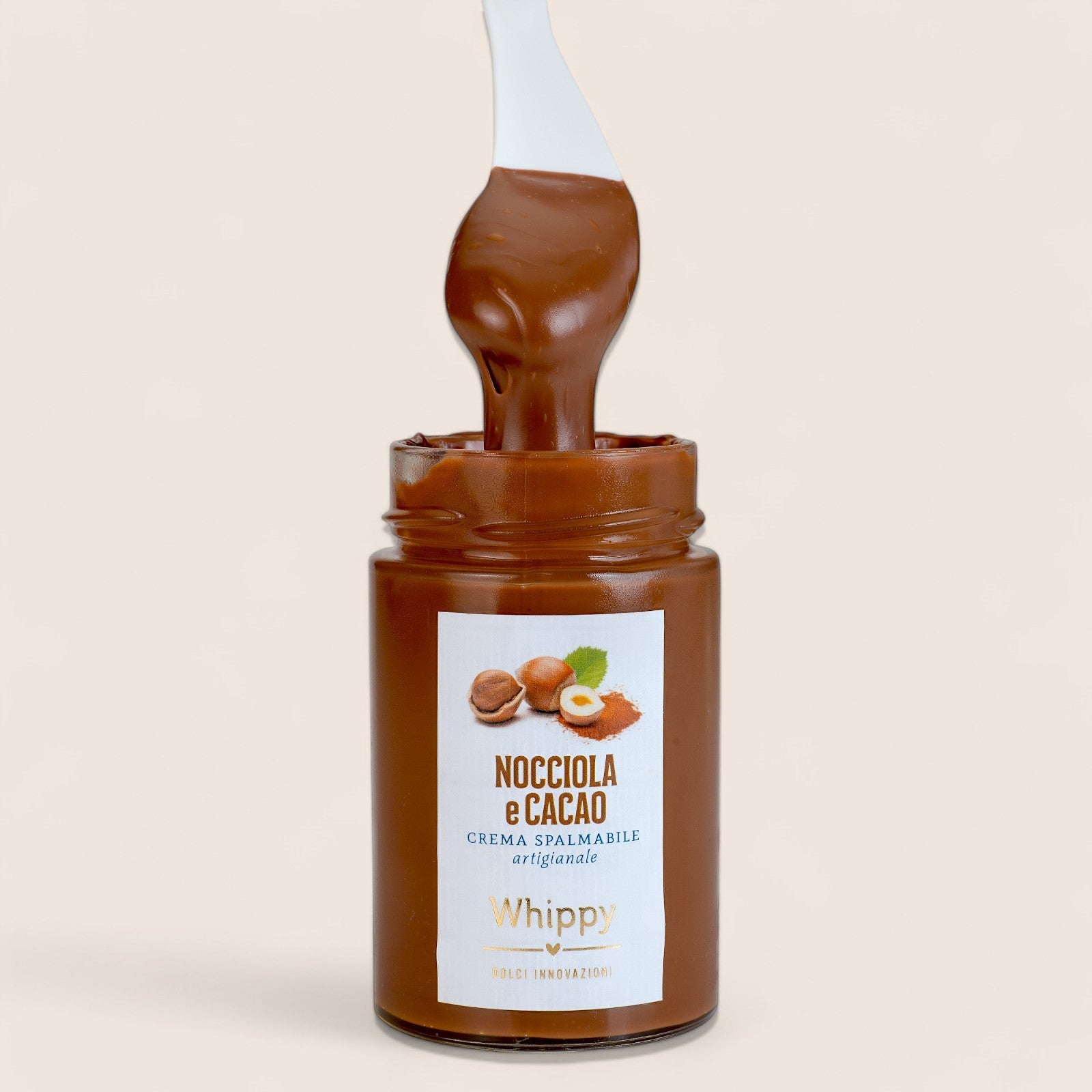Spalmabile Nocciola e cacao, gustosa crema spalmabile alla nocciola e cacao in vasetto da 220g