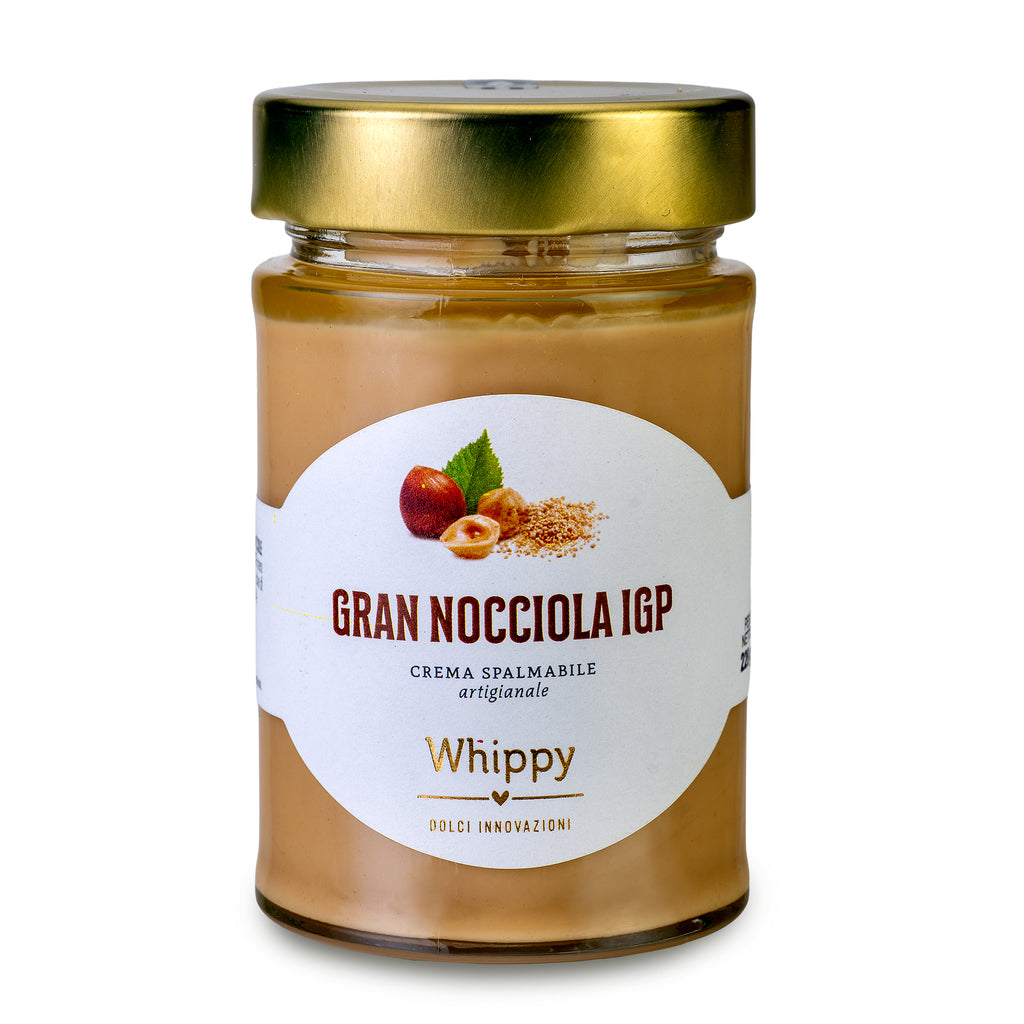 Spalmabile Gran Nocciola IGP, schmackhafte Haselnusscreme mit IGP-Piemont-Haselnussgeschmack im Glas zu 220g