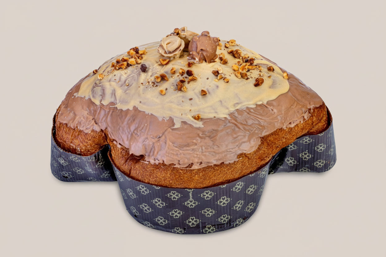 Artisanal Colomba Bueno, with a jar of artisanal Hazelnut IGP spread from Piedmont